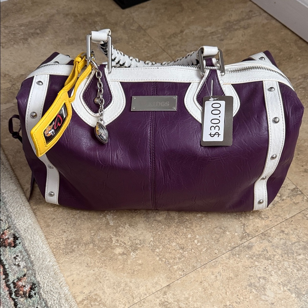 NFL Vikings Travel Bag with Silver Accents